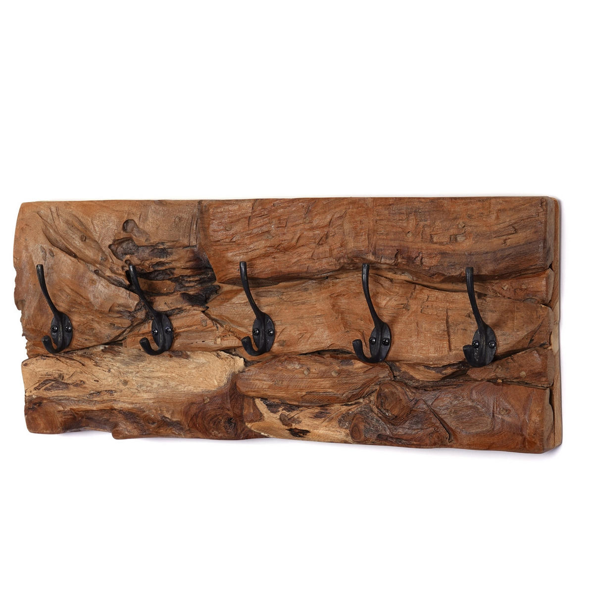 WANDGARDEROBE Mara 50 5 Haken, Treibholz naturfarben - Naturfarben, Holz (50/20/7cm) - CREEDWOOD