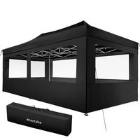 PAVILLON Viola,inklusive Spannseile, Heringe und Tragetasche,schwarz - Schwarz, Kunststoff (300/280/600cm) - tectake