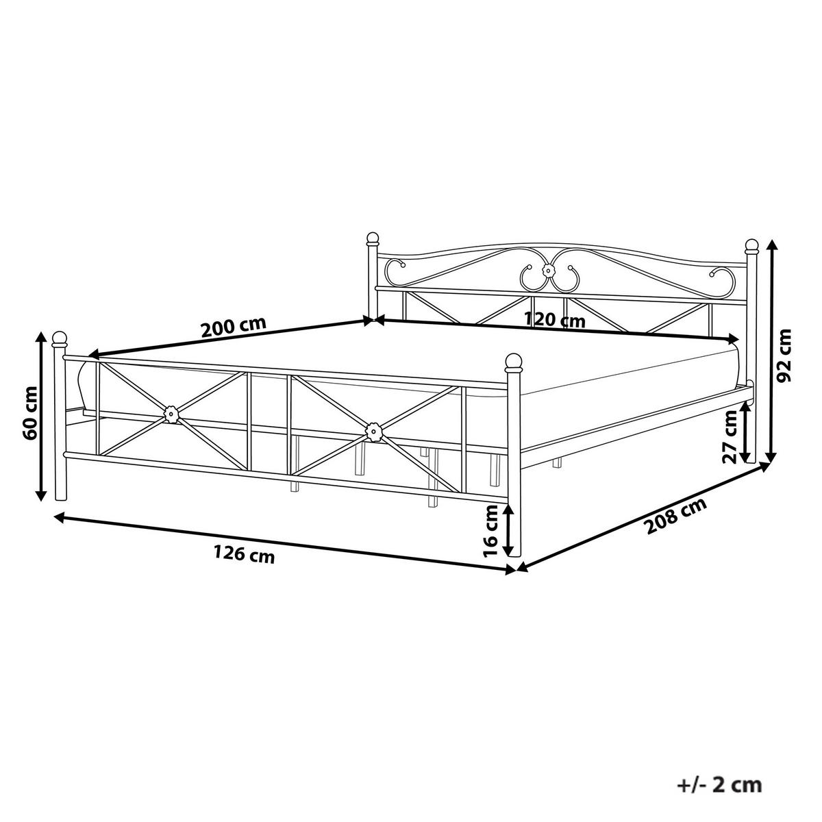 BETT mit Lattenrost 120/200 cm Schwarz Rodez - Schwarz, Metall (120/200cm) - Beliani