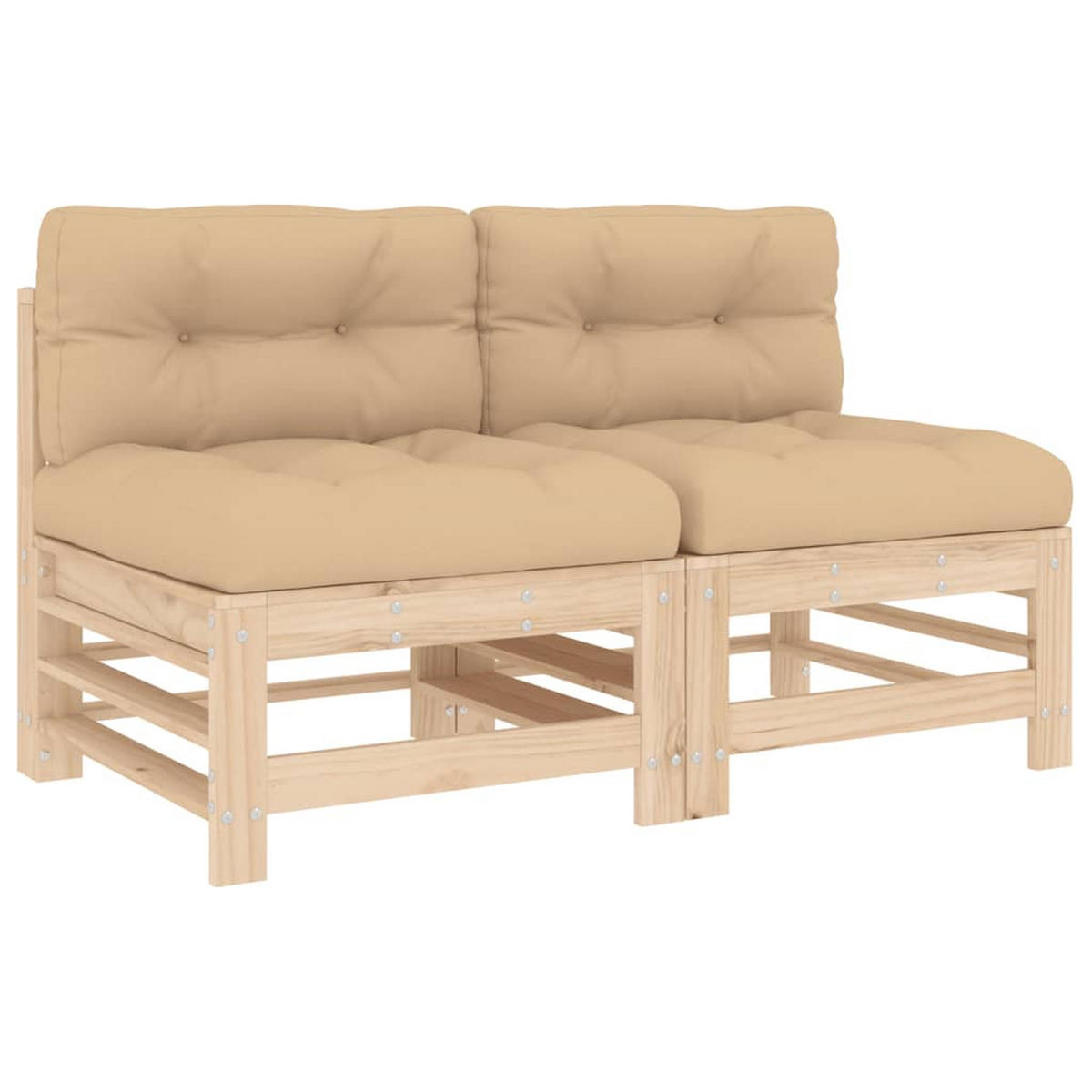 GARTENSOFA PYVOM 63.5/57.5/60 cm （2-SITZER） - Braun, Holz (63.5/57.5/60cm) - ZMH