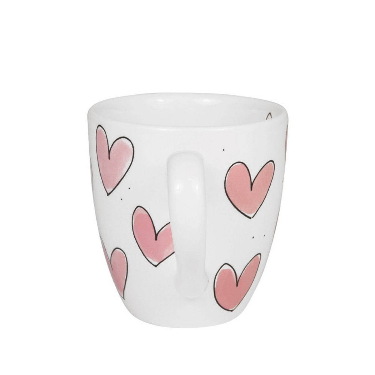 MINI-BECHER Rosa Herzen in Rosa - 200 ml - Multicolor, Keramik (0.2L) - Blond Amsterdam