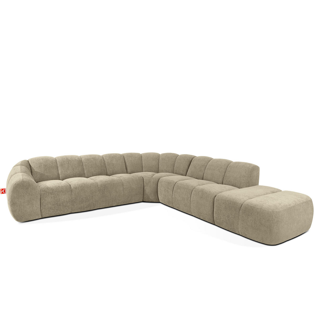 ECKSOFA RECHTS FLAVA, Sandfarben - Sandfarben, Holz/Holzwerkstoff (310/314cm) - KONSIMO®
