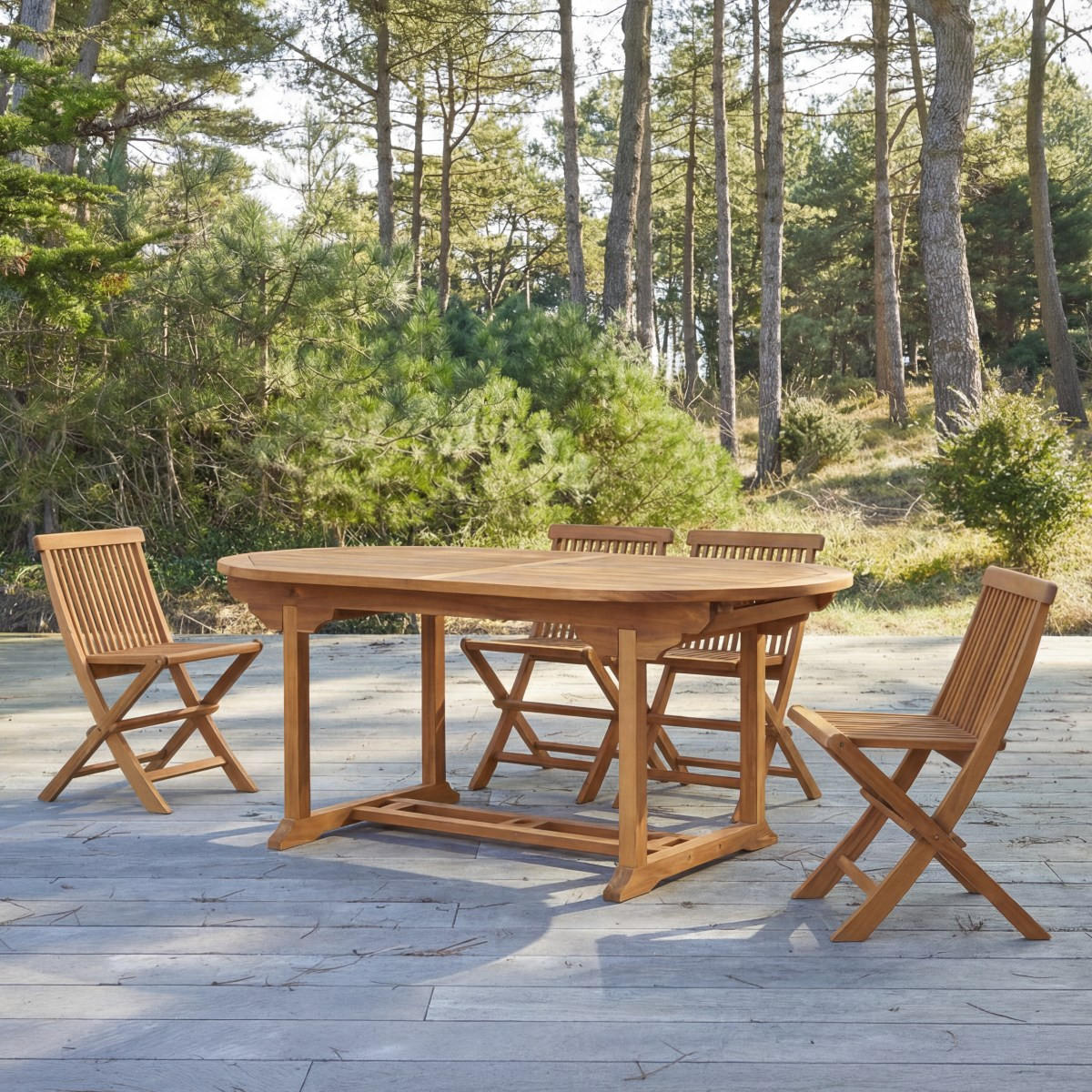 GARTENTISCH Capri Natur aus Akazie - Naturfarben, Holz (100/240/75cm) - Tikamoon