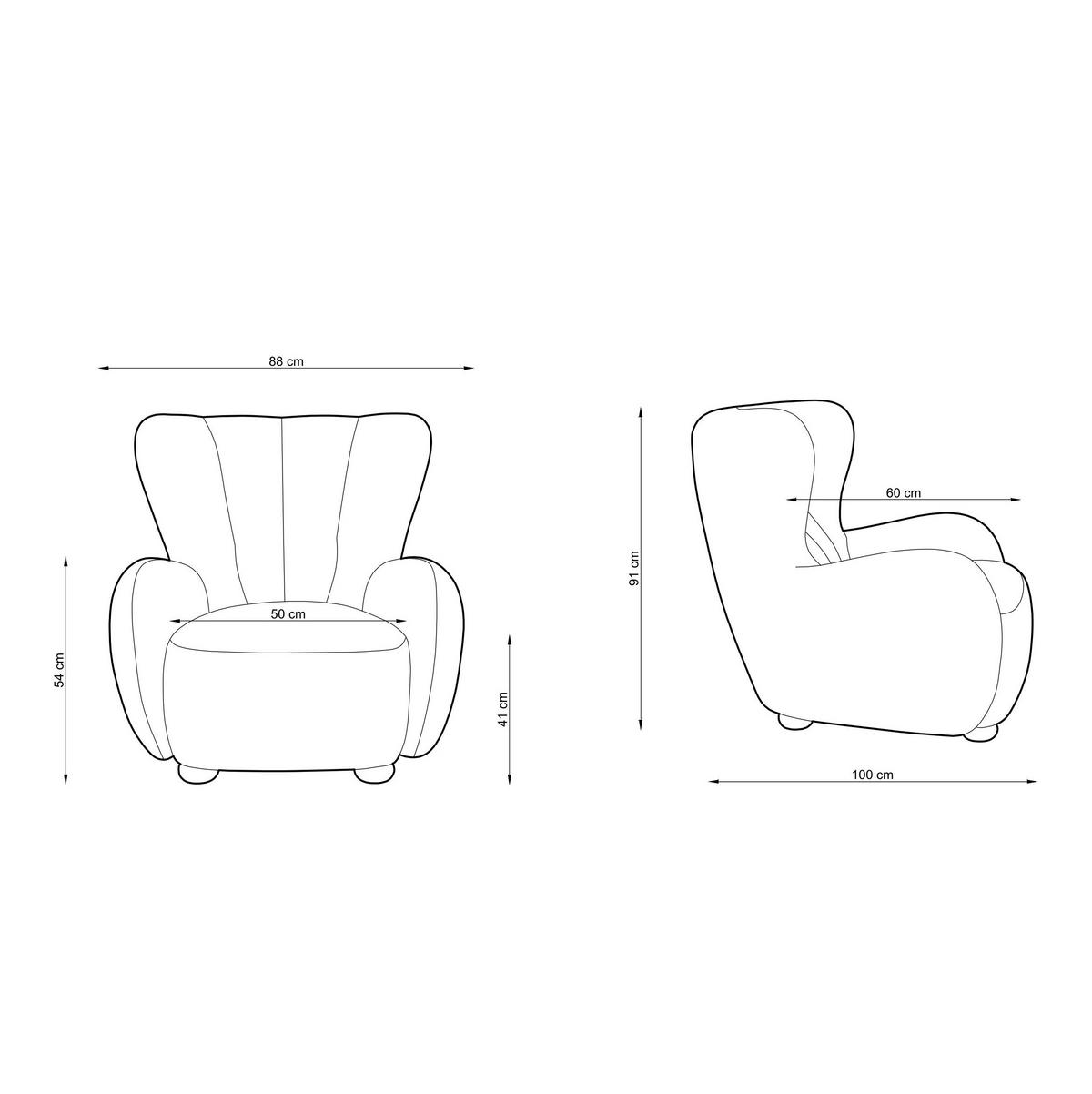 SESSEL MIST, Polstersessel Klassisch Loungesessel, Chenille-Stoff Schwarz - Schwarz, Holz/Holzwerkstoff (88/91/100cm) - MASSENO