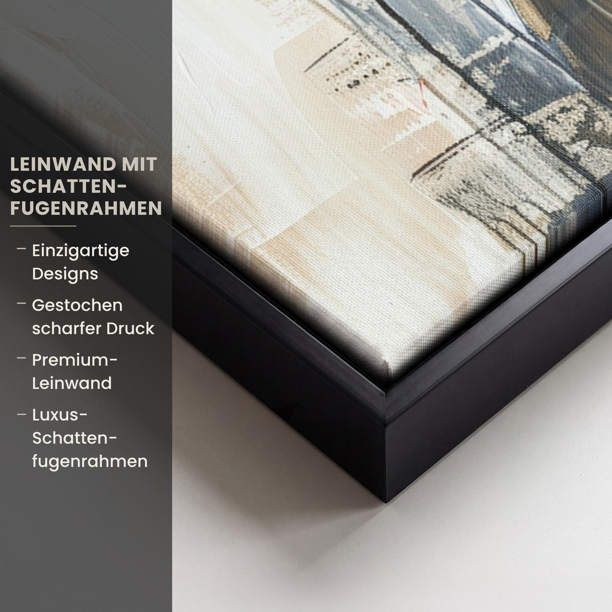LEINWAND Bilder mit Rahmen - Abstrakt - Liebe - Schwarz und weiß - Modern - 40x60 - Schwarz, Textil (40/60cm) - MuchoWow