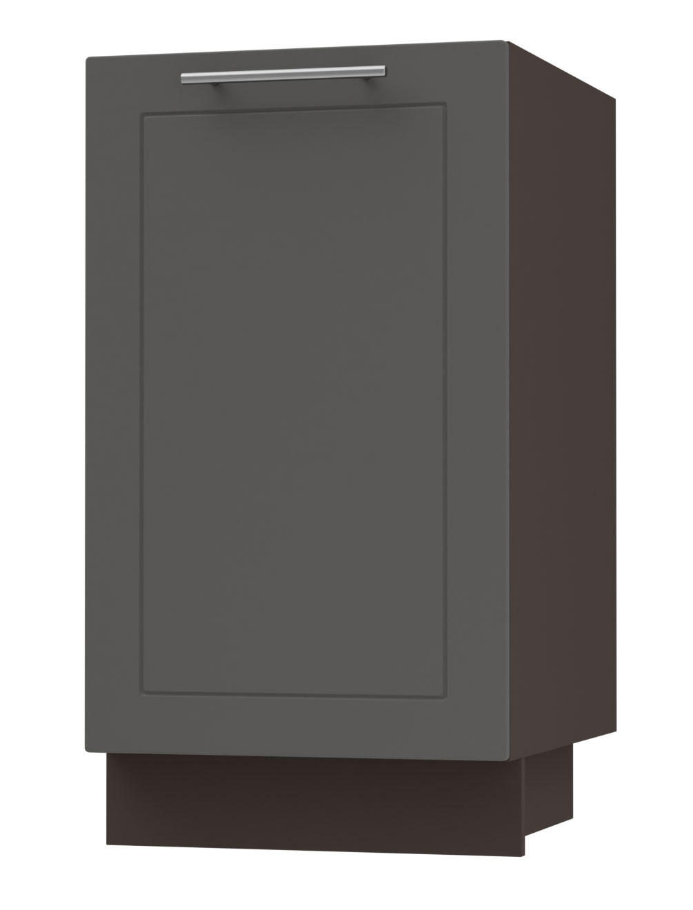 KÜCHENUNTERSCHRANK Kvantum D1D/45 Graphit Matt / Lava Matt 45 / 50 / 82cm - Dunkelgrau/Graphitfarben, Holz/Holzwerkstoff (45/82/50cm) - Feldmann-Wohnen