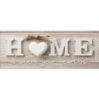 GLASBILD 80x30 cm HOME Schriftzug Landhaus - Beige, Glas (80/30cm) - artissimo