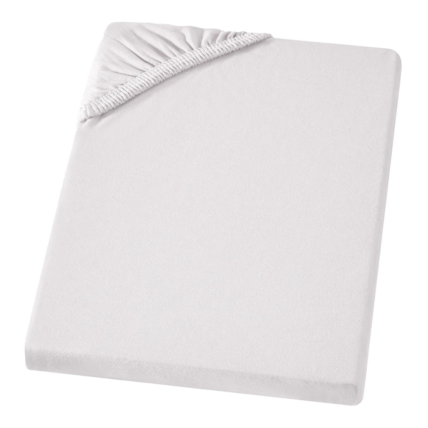 JERSEY-SPANNBETTLAKEN 90x200 - 100x200 Feine Bettlaken aus 100% Baumwolle, Spannbetttuch Laken Uni Silber - Silberfarben, Textil (100/200cm) - Carpe Sonno