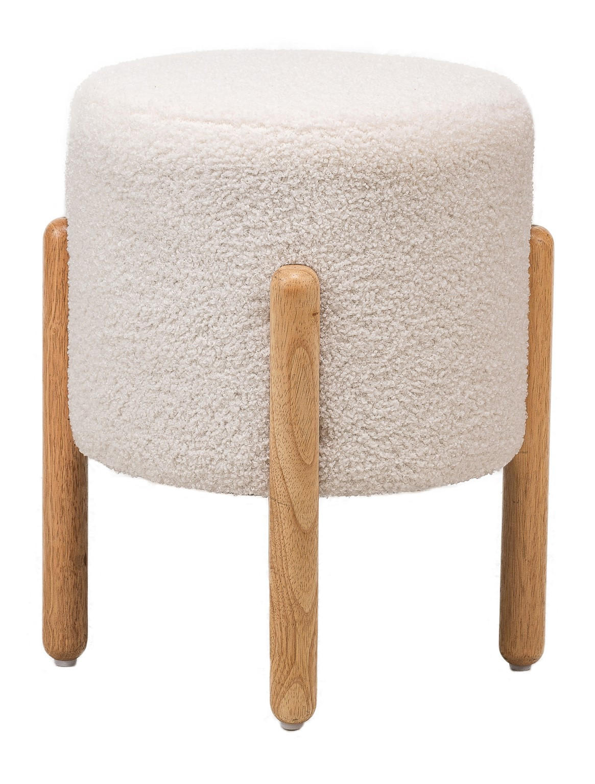 HOCKER Wolle Weiß - Weiß, Textil (33.5/40/33.5cm) - Nordlys