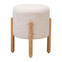 HOCKER Wolle Weiß - Weiß, Textil (33.5/40/33.5cm) - Nordlys