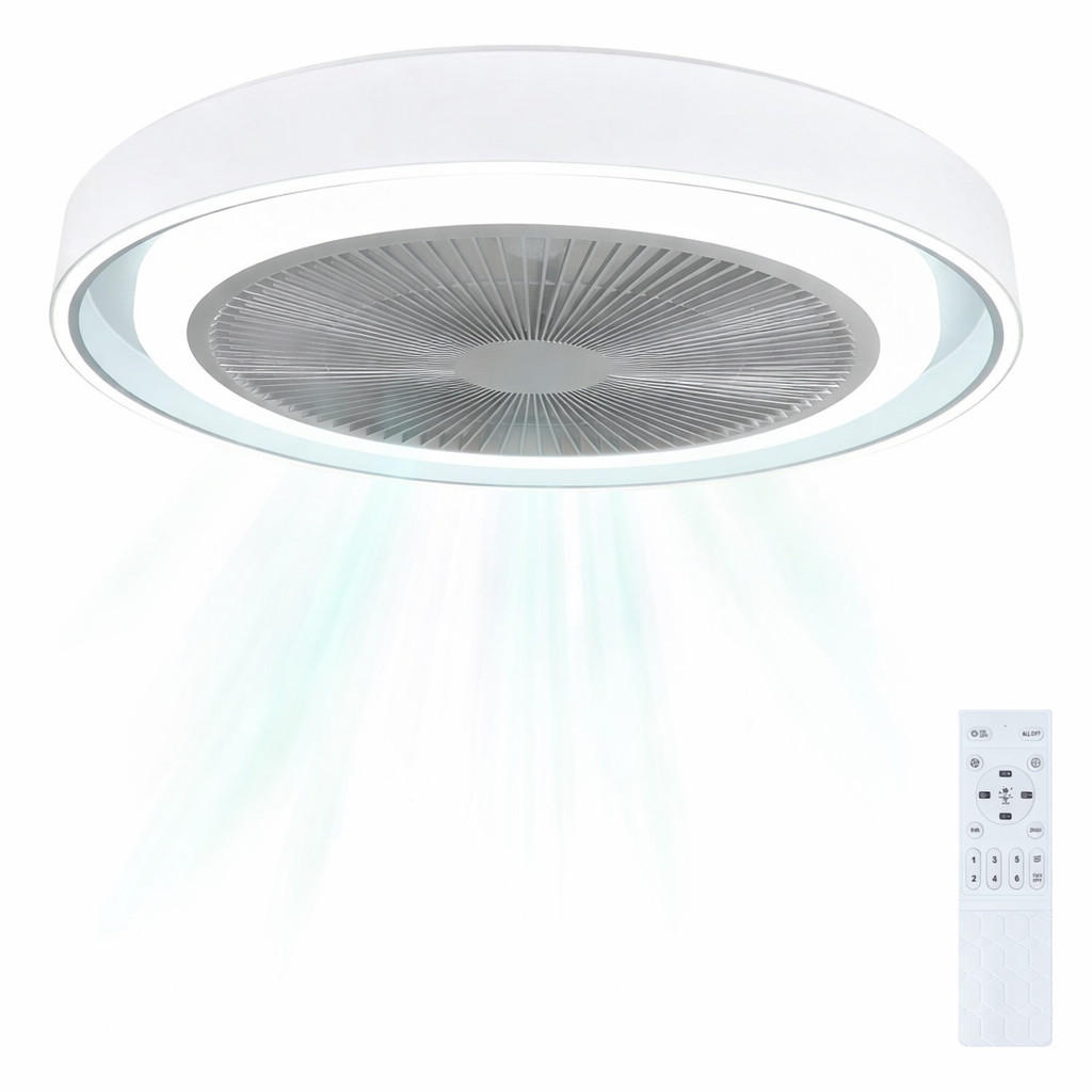 DECKENLEUCHTE mit Ventilator Avalis 50/50/20.5 cm - Weiß, Metall (50/50/20.5cm) - ZMH