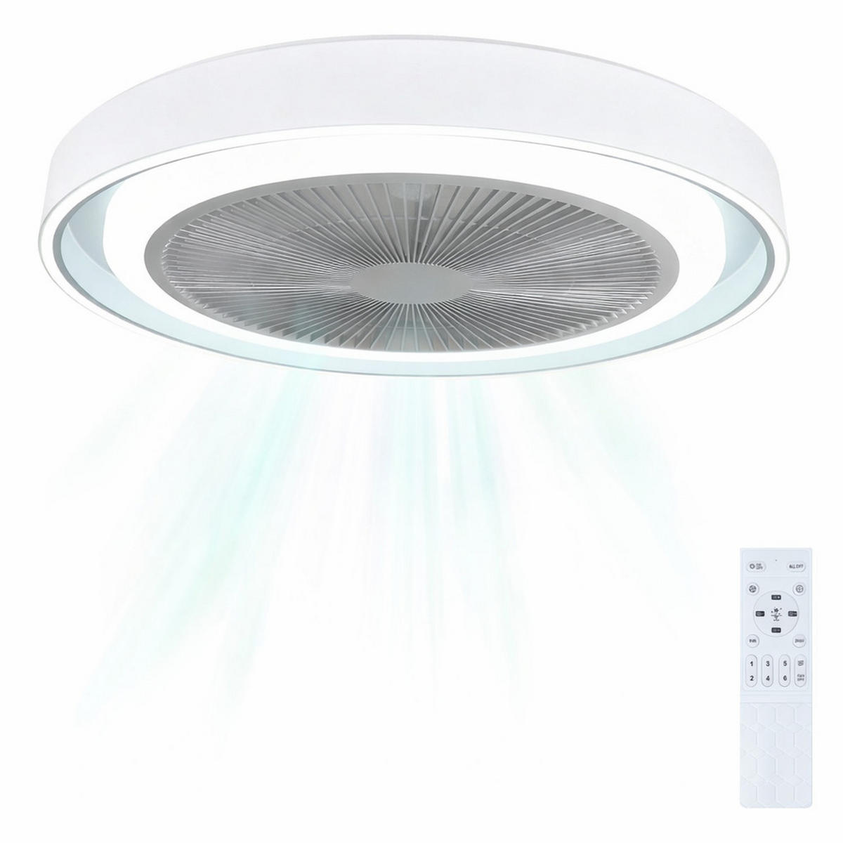 DECKENLEUCHTE mit Ventilator Avalis 50/50/20.5 cm - Weiß, Metall (50/50/20.5cm) - ZMH