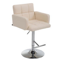 BARHOCKER Lederlook creme - Chromfarben/Creme, Textil/Metall (60/93/56cm) - CLP