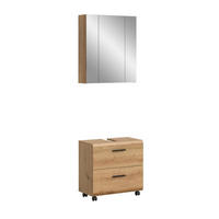 BAD-SET auf Rollen ICE 3-tlg. (B/H/T: ca. 60/185/30 cm) in Artisan Oak Nachbildung/Artisan Oak Nachbildung - Eiche Artisan, Holzwerkstoff (60/185/30cm)