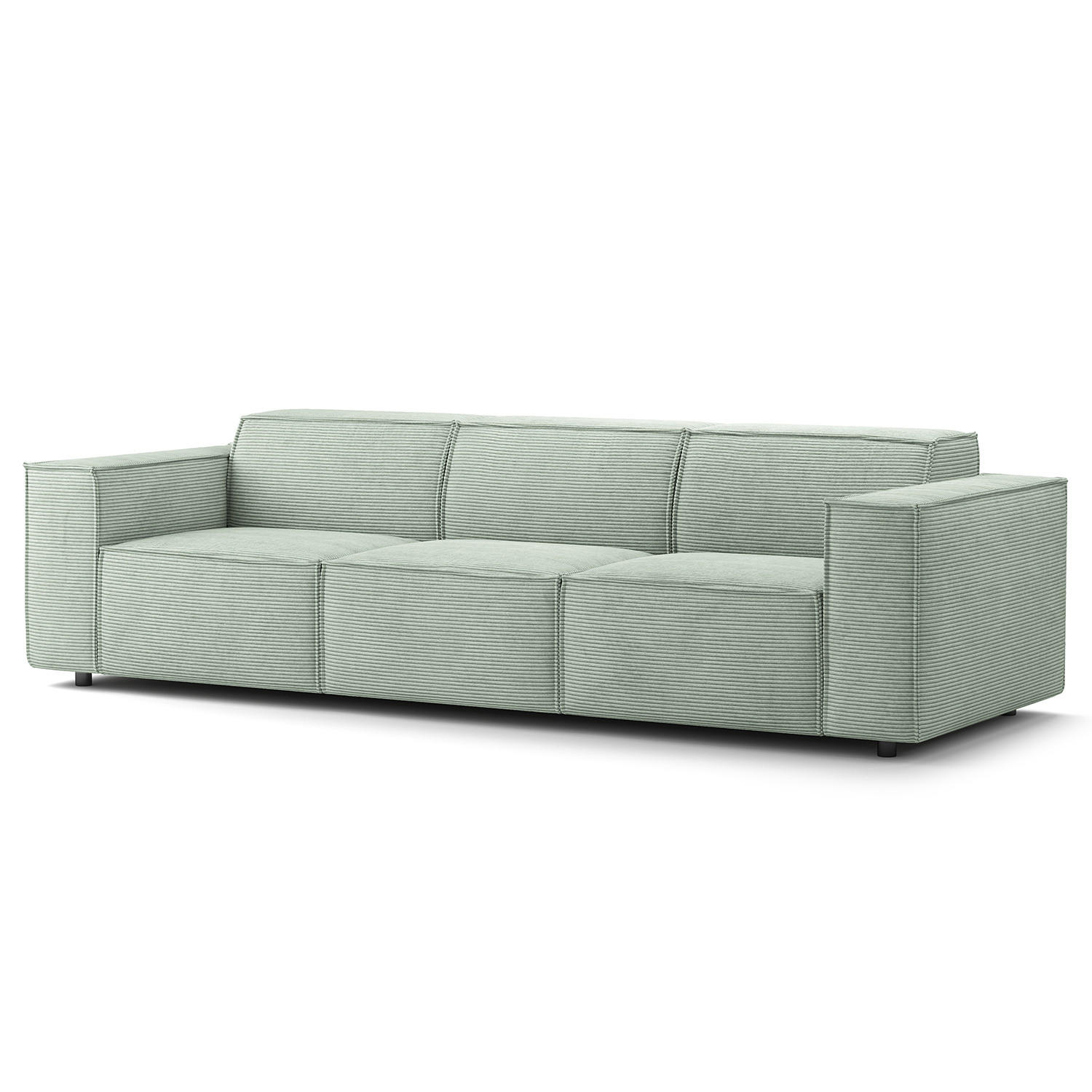 3-SITZER SOFA - Schwarz/Mintgrün, Kunststoff/Textil (260/70/96cm) - home24