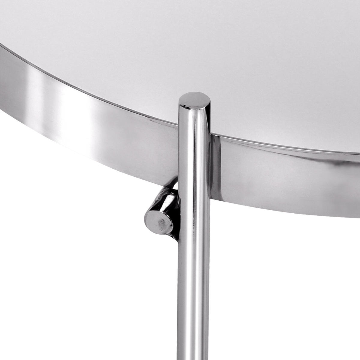 BEISTELLTISCH rund Silber Ø 43/45 cm - Grau, Metall (45/43/45cm) - WOMO-DESIGN