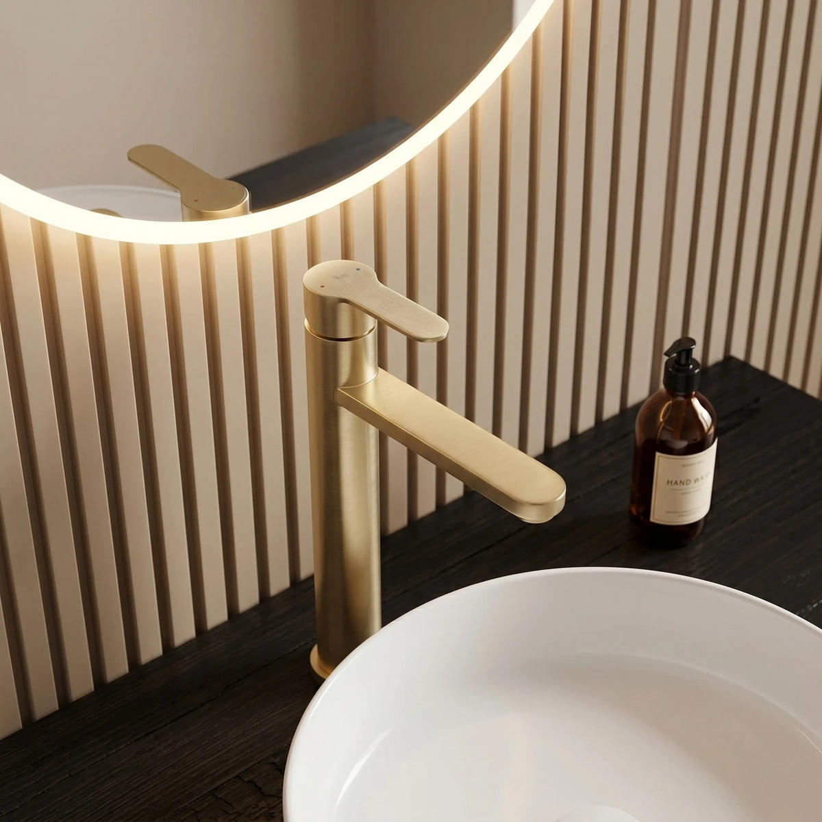 WASCHBECKENARMATUR Rea Arcos Brush Gold - Goldfarben, Metall (20/29/11.7cm) - REA