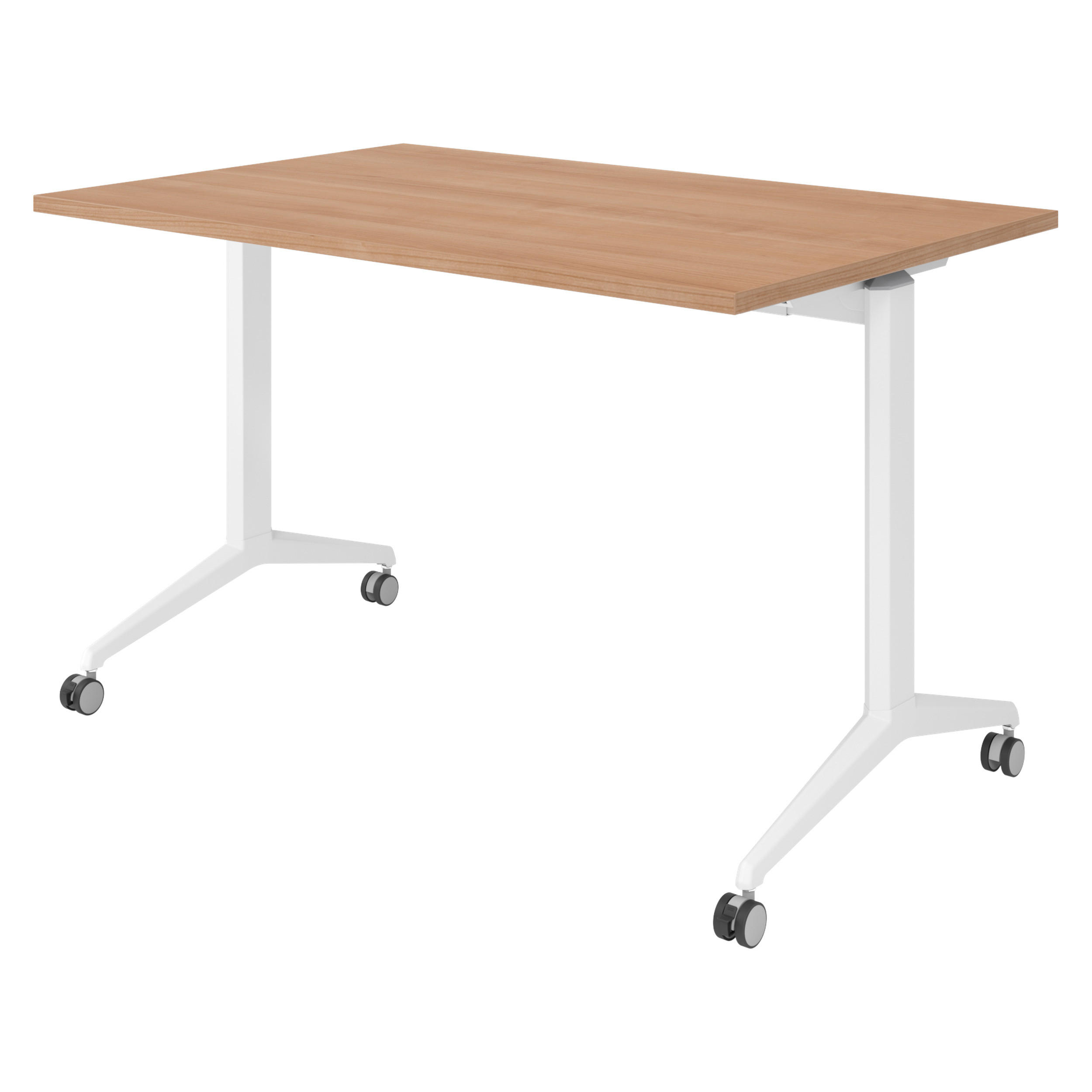 SEMINARTISCH klappbar & fahrbar 80/120/75 cm in Nussbaumfarben/Weiß - Nussbaumfarben/Weiß, Holzwerkstoff (80/120/75cm) - bümö