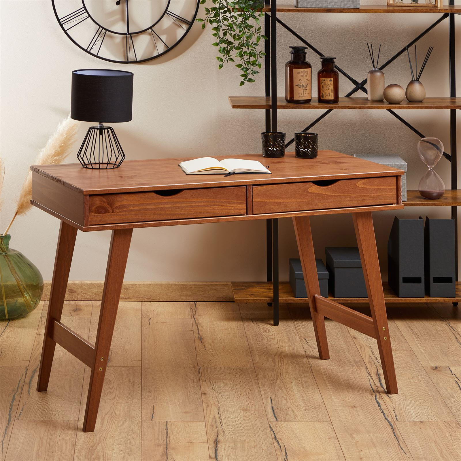 SCHREIBTISCH MILO - Kastanienfarben, Holz (50/110/75cm) - IDIMEX