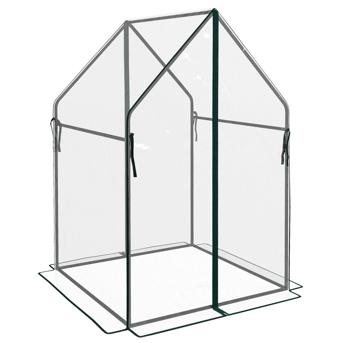 GEWÄCHSHAUS DE-12093 mit 2 Reißverschlusstüren, UV-beständig Transparent - Transparent, Metall (90/145/90cm) - ComfortXL