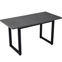 ESSTISCH aus Spanplatte und Metall 140x70x75 cm Schwarz/Grau im Industriestil mit großzügiger Tischplatte - Schwarz, Holzwerkstoff (140/70/75cm) - Modfu