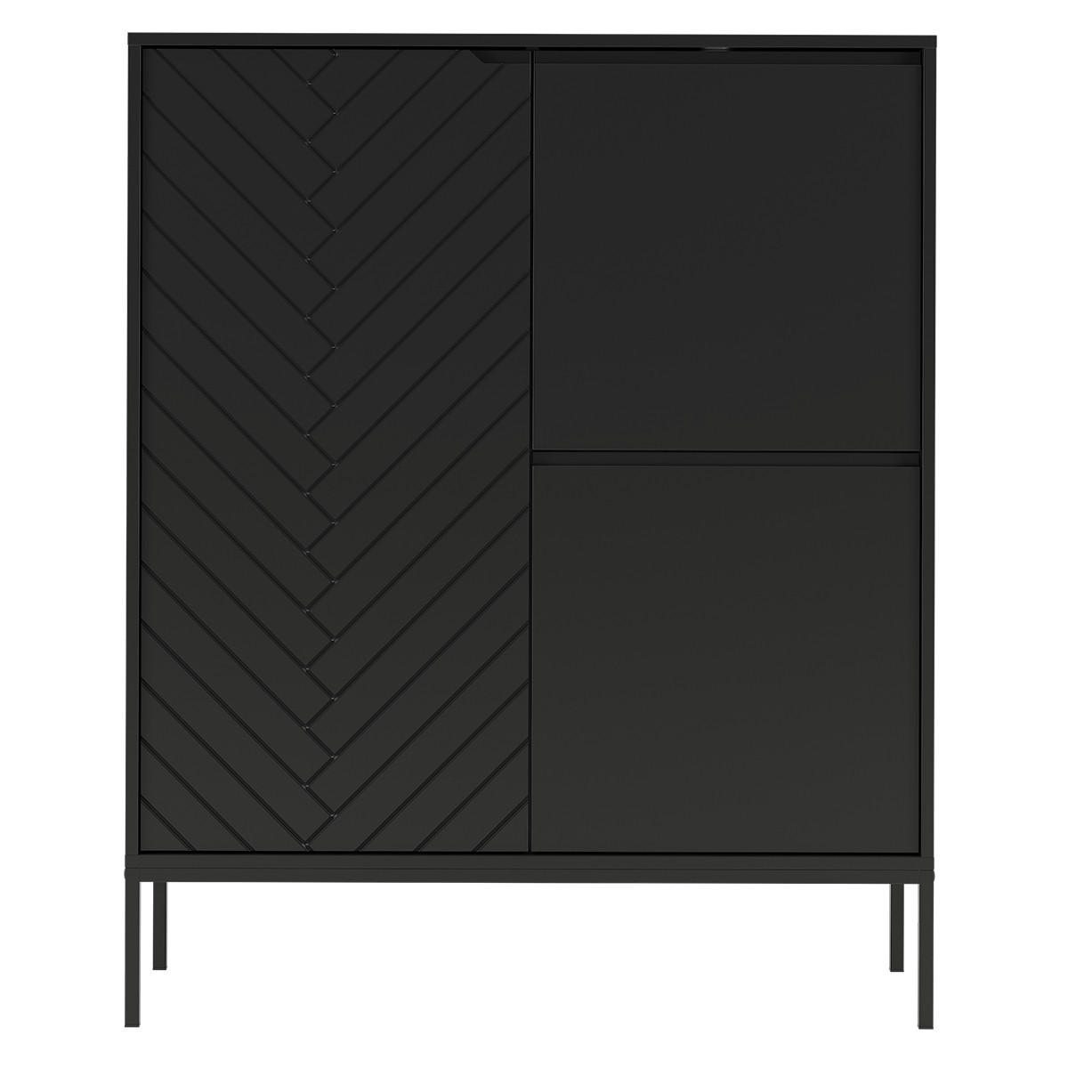 SIDEBOARD Daria Schwarz - Schwarz, Holzwerkstoff (102/145/39cm) - Petits-meubles