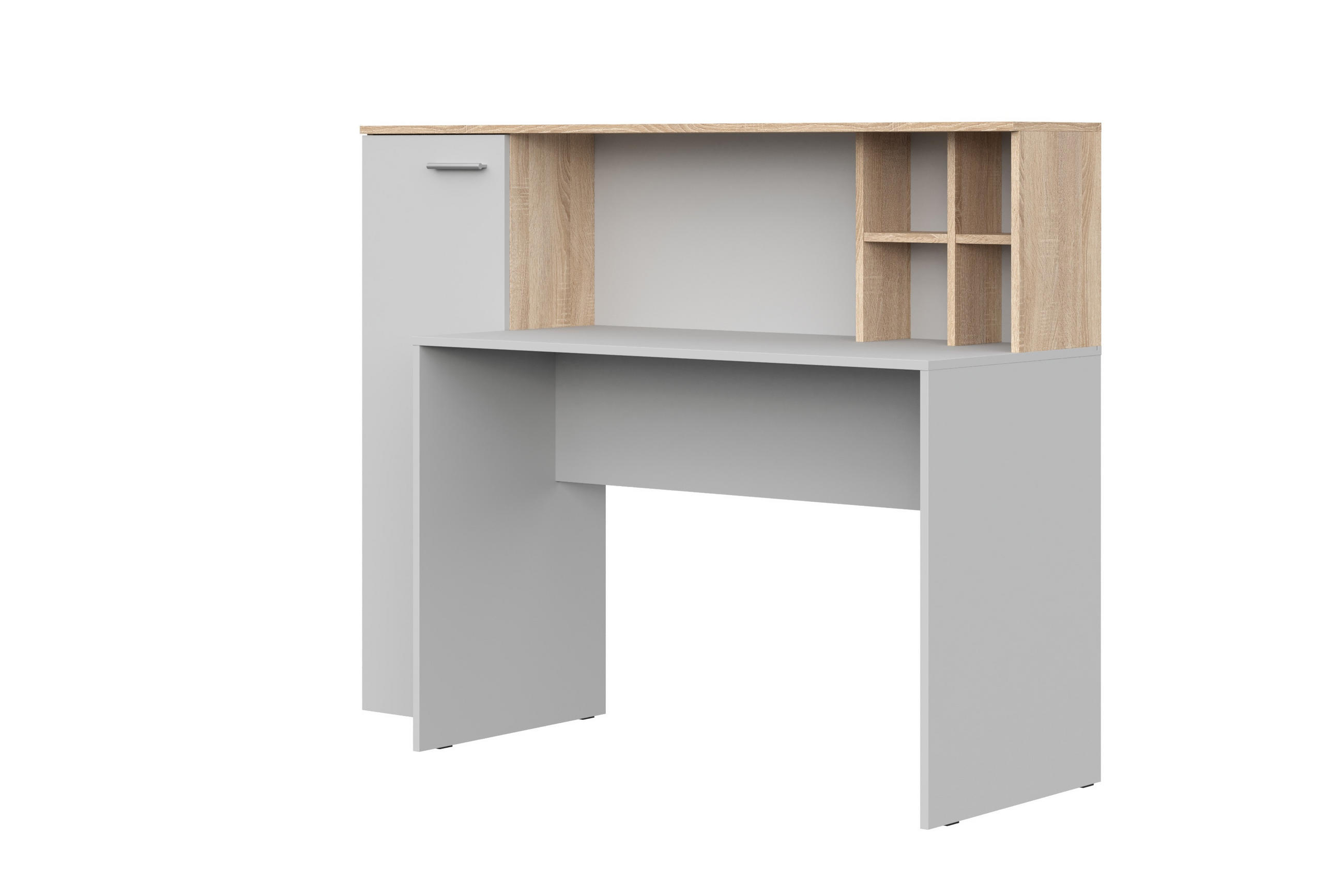 SCHREIBTISCH Weiß, Sonoma Eiche 153/116/54 - Weiß/Sonoma Eiche, Holzwerkstoff (54/153/116cm) - RAUMHIRSCH FURNITURE