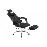 CHEFSESSEL Lederlook schwarz - Chromfarben/Schwarz, Textil/Metall (60/120/63cm) - CLP