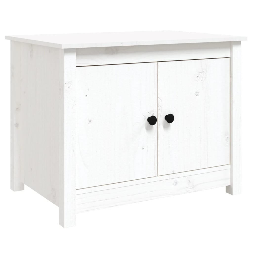 COUCHTISCH Weiß 71x49x55 cm Massivholz Kiefer - Weiß, Holz (71/49/55cm) - furnicato