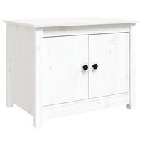 COUCHTISCH Weiß 71x49x55 cm Massivholz Kiefer - Weiß, Holz (71/49/55cm) - furnicato