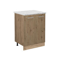 KÜCHENUNTERSCHRANK R-Line Artisan-Eiche 60 cm AP Marmor - Honigeiche/Eiche Wotan, Holzwerkstoff (60/81.6/60cm) - Vicco