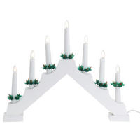 ADVENTLEUCHTER Holz LED 7-flammig - Weiß, Holz (41/30/6.2cm) - Home Styling Collection