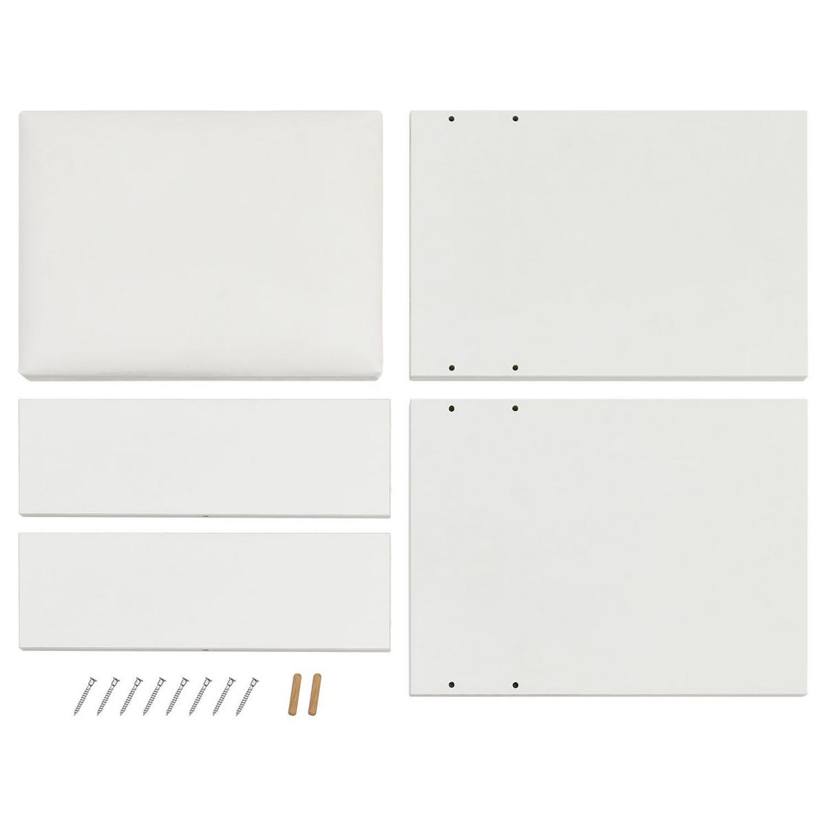 HOCKER Melly weiß mit Sitzkissen ideal für Schminktisch - Weiß, Textil (40/43/30cm) - Juskys