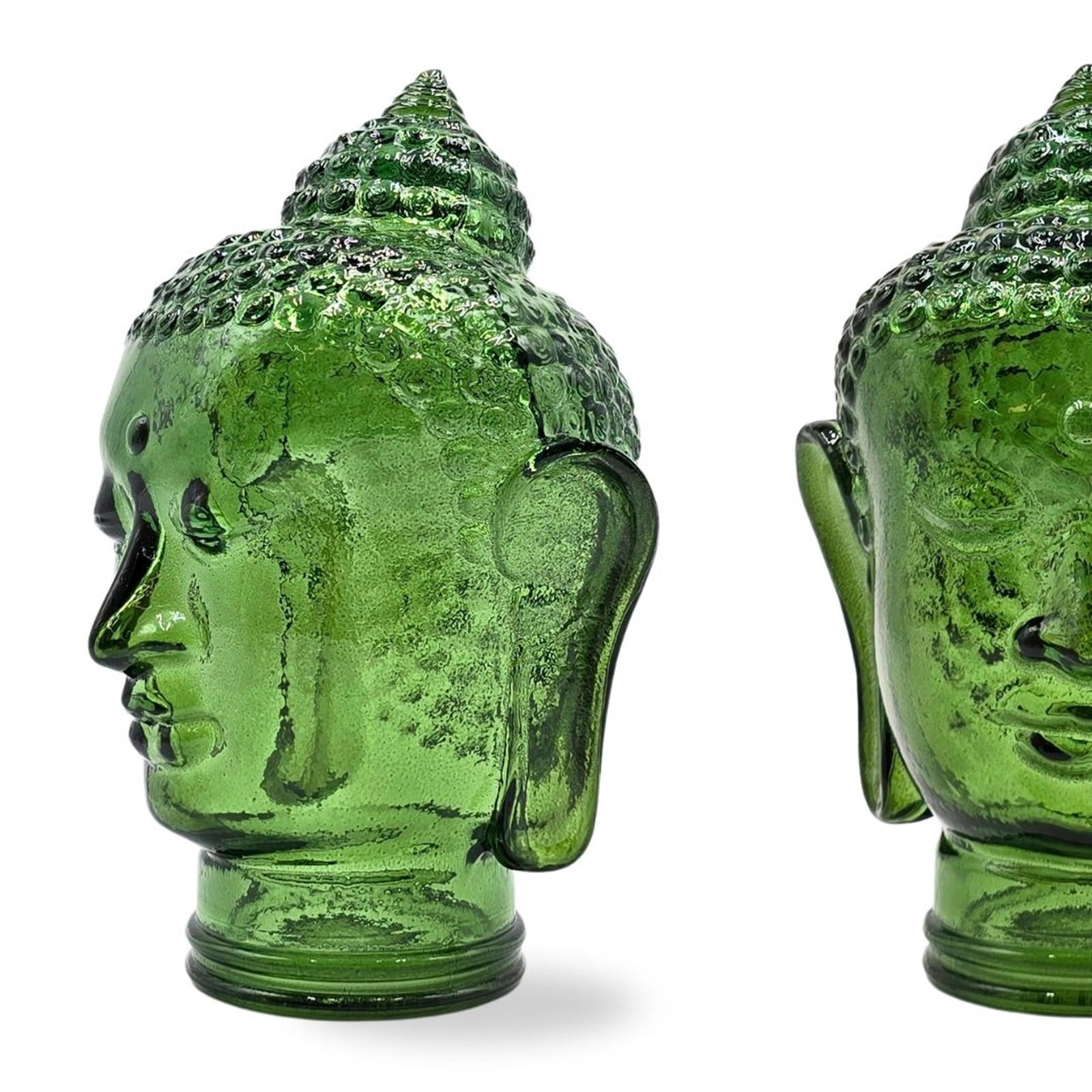 DEKO GLASKOPF THAI BUDDHA Glas, 30 cm Höhe T11 dunkelgrün - Dunkelgrün, Glas (19/30/19cm) - DESIGN DELIGHTS