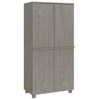KLEIDERSCHRANK Hamar Hellgrau 89/50/180 Cm Massivholz Kiefer - Grau, Holz (50/180/89cm) - vidaXL