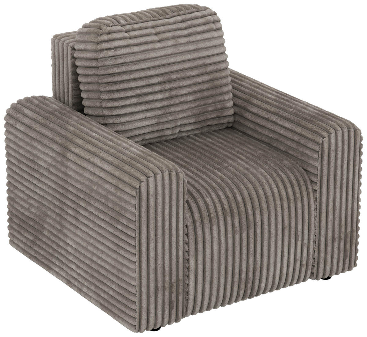 SESSEL NESSARO - Hellbraun Cord - Hellbraun/Schwarz, Kunststoff/Textil (96/94/90cm) - MKS