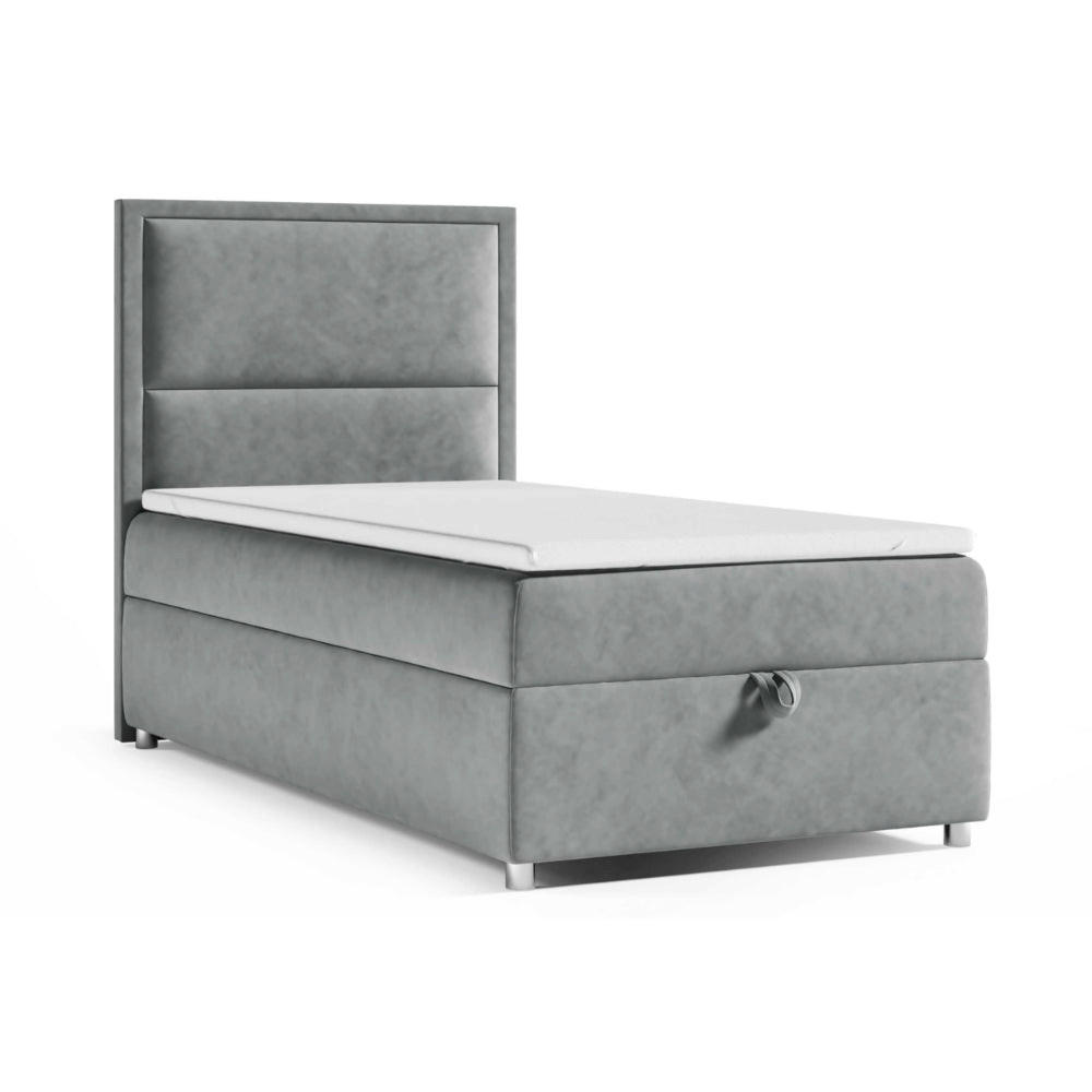 BOXBETT mit Bettkasten Trinity K11-SINGLE Bonellfederkern inkl. Topper - Grau, Holz/Holzwerkstoff (100/200cm) - Best For Home
