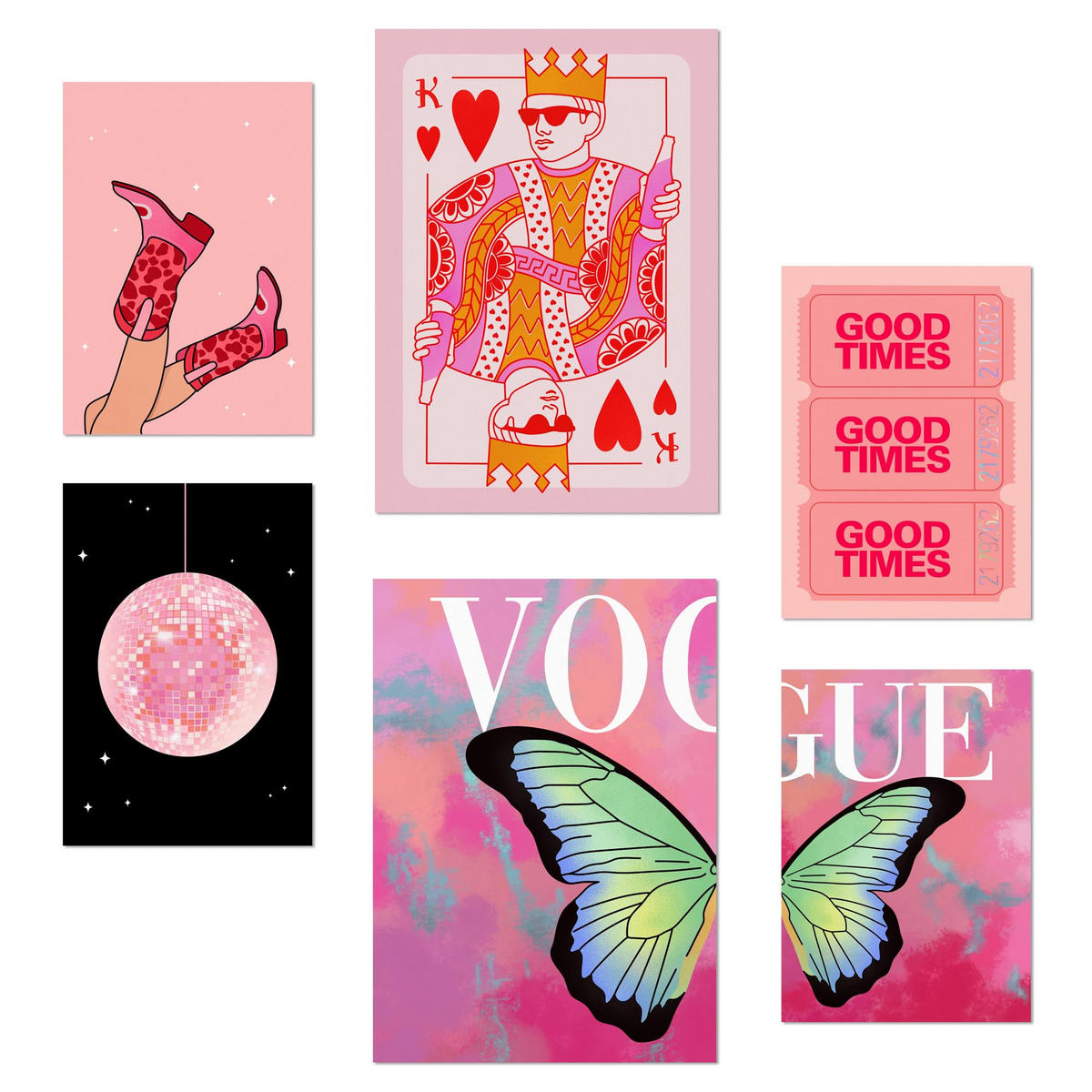 POSTER Set Mit 6 Moderner Kunst Für Frauen A3 & A4 Rahmenlos - Klar, Papier (29/3cm) - Nacnic