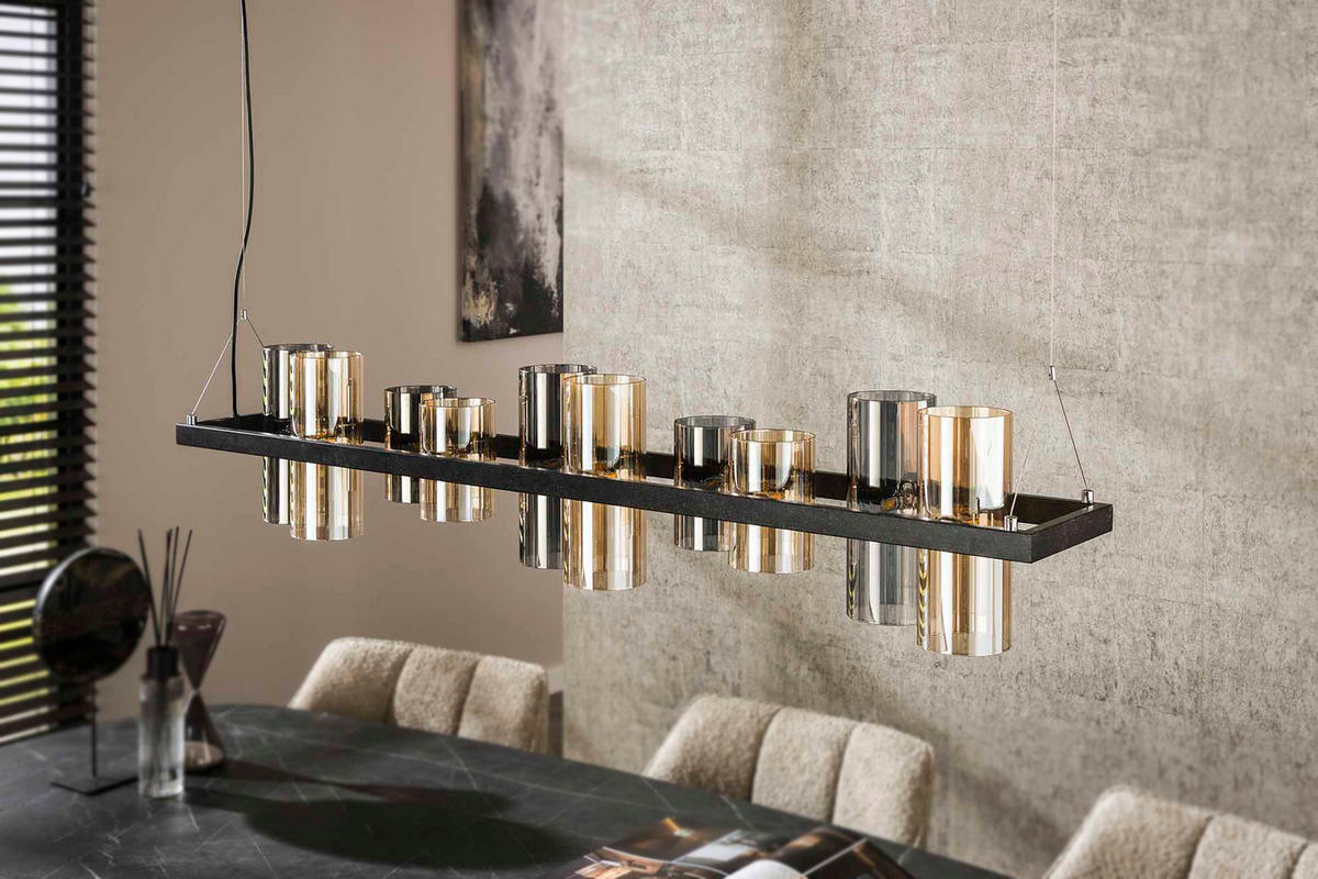 HÄNGELAMPE MALLAWI Schwarz Glas - Schwarz, Glas (20/130/150cm) - KAWOLA