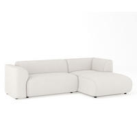ECKSOFA Melani Beige Chenille-Stoff - Rechts Seite - Beige/Schwarz, Holz/Holzwerkstoff (162/256cm) - Maison de Reve