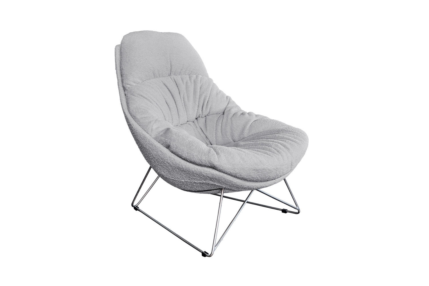 RELAXSESSEL AVON Grau Webstoff - Silberfarben/Grau, Textil/Metall (78/93/105cm) - KAWOLA