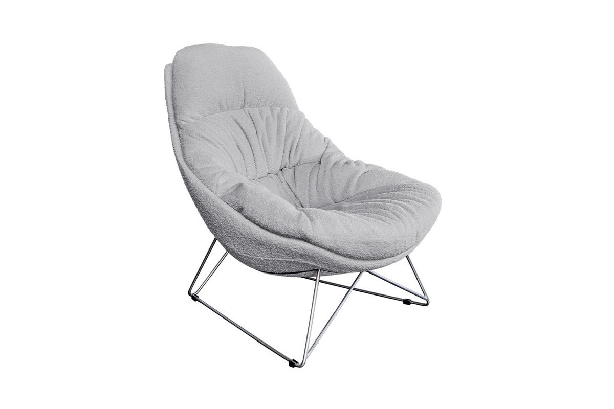RELAXSESSEL AVON Grau Webstoff - Silberfarben/Grau, Textil/Metall (78/93/105cm) - KAWOLA