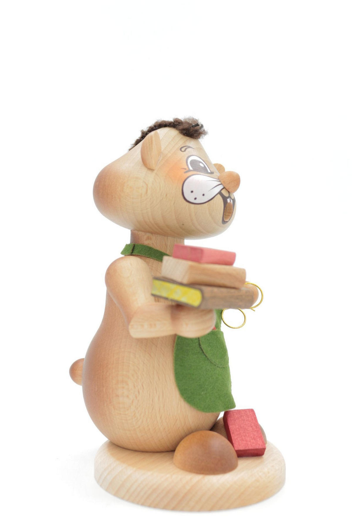 RAUCHFIGUR Hamster Bücherhamster 18 cm - Multicolor, Holz (12/18/0.1cm)