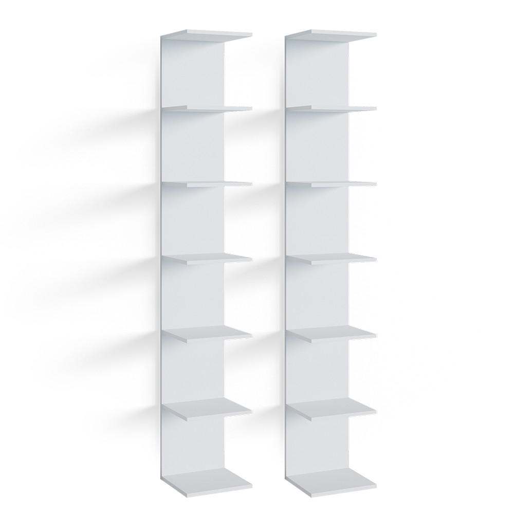 WANDREGAL Paolo Weiß 30 x 190 cm 2er Set - Weiß, Holzwerkstoff (30/190/28cm) - Vicco
