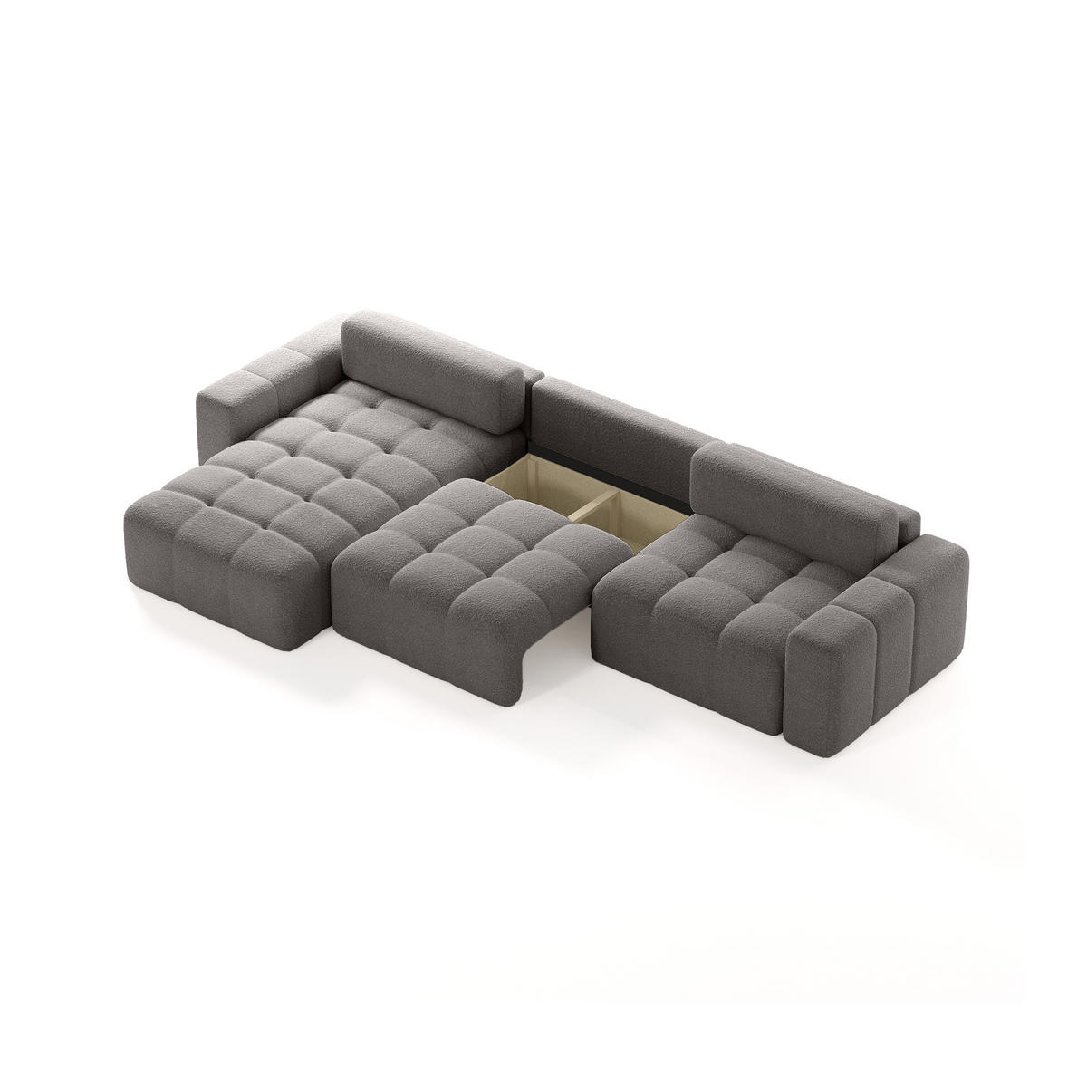 ECKSOFA RIFU SO 300x140 cm, Graphit - Graphitfarben, Textil (346/185cm) - Fedve