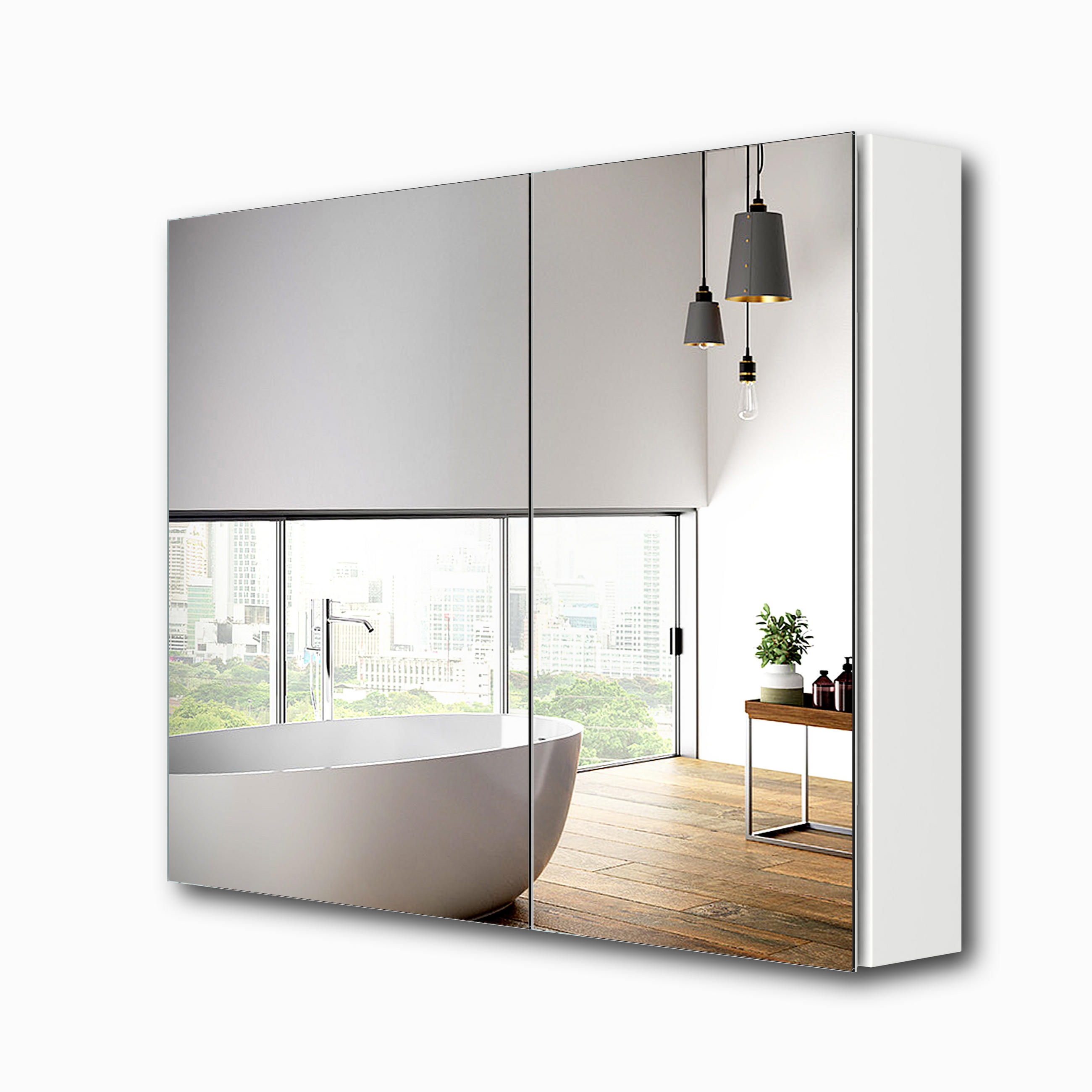 SPIEGELSCHRANK Weiß 85/65/14,5 - Weiß, Metall (65/65/85cm) - EMKE