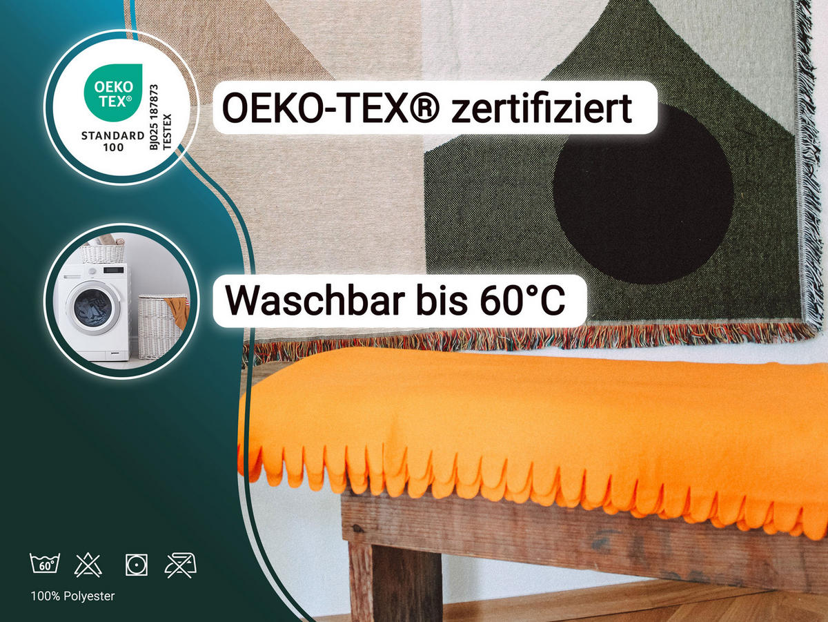 KUSCHELDECKE, 130x170 cm, 100% Polyester, Orange - Orange, Textil (130/170cm) - Zollner