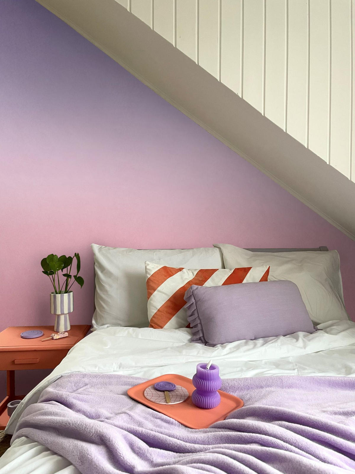 FOTOTAPETE Dip-Dye Muster 200 x 279 cm - Pink, Papier (200/279cm) - ESTAhome