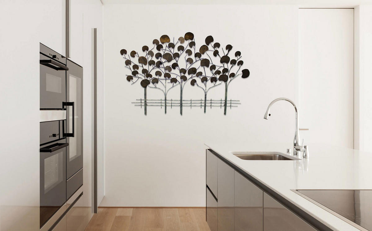 WANDDEKO Braun 113/76 cm - Braun, Metall (3.2/76/5cm) - KUNSTLOFT