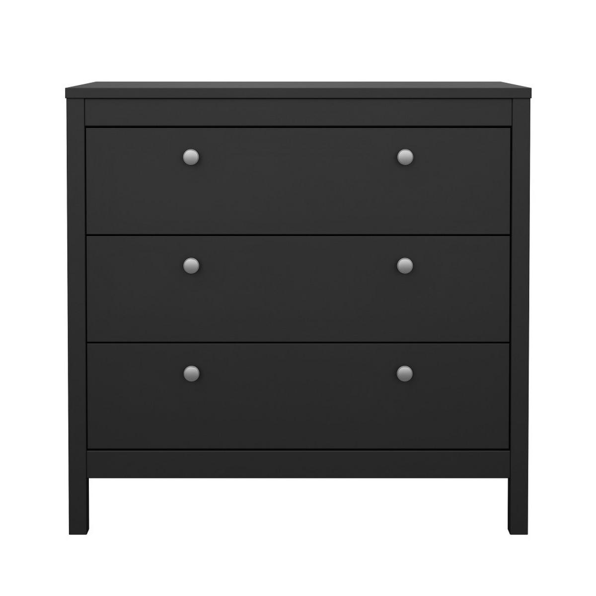 KOMMODE, Madrid, Schwarz, Melamin., 83 x 39 x 80 cm - Schwarz, Holzwerkstoff (83/80/39cm) - ebuy24